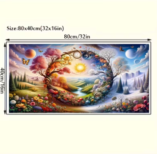 Preview: Diamond Painting Vier-Jahreszeiten-Landschaft